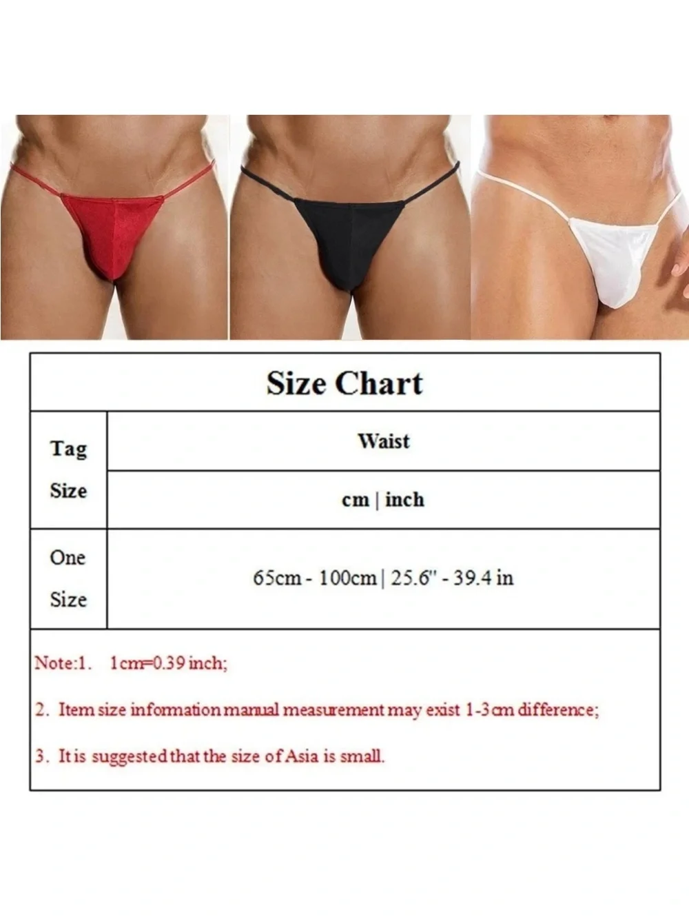 Men's Low-Rise Satin Micro Thong - White XL good stretch (New) 5-red 5 white